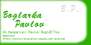 boglarka pavlov business card